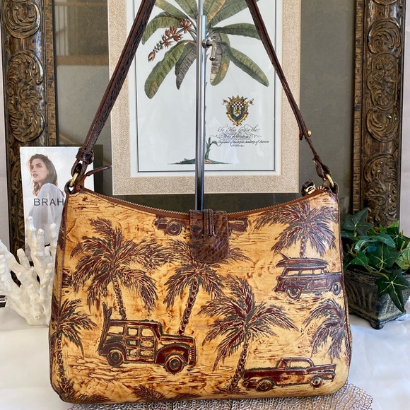 🌴1st Edition🌴CHOCOLATE COPA CABANA ISABELLE BRAHMIN +TORY BURCH BANANAS TASSEL - Picture 6 of 14